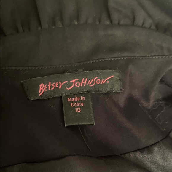 Betsey Johnson Black Trench Coat with White Trim - Picture 5 of 5